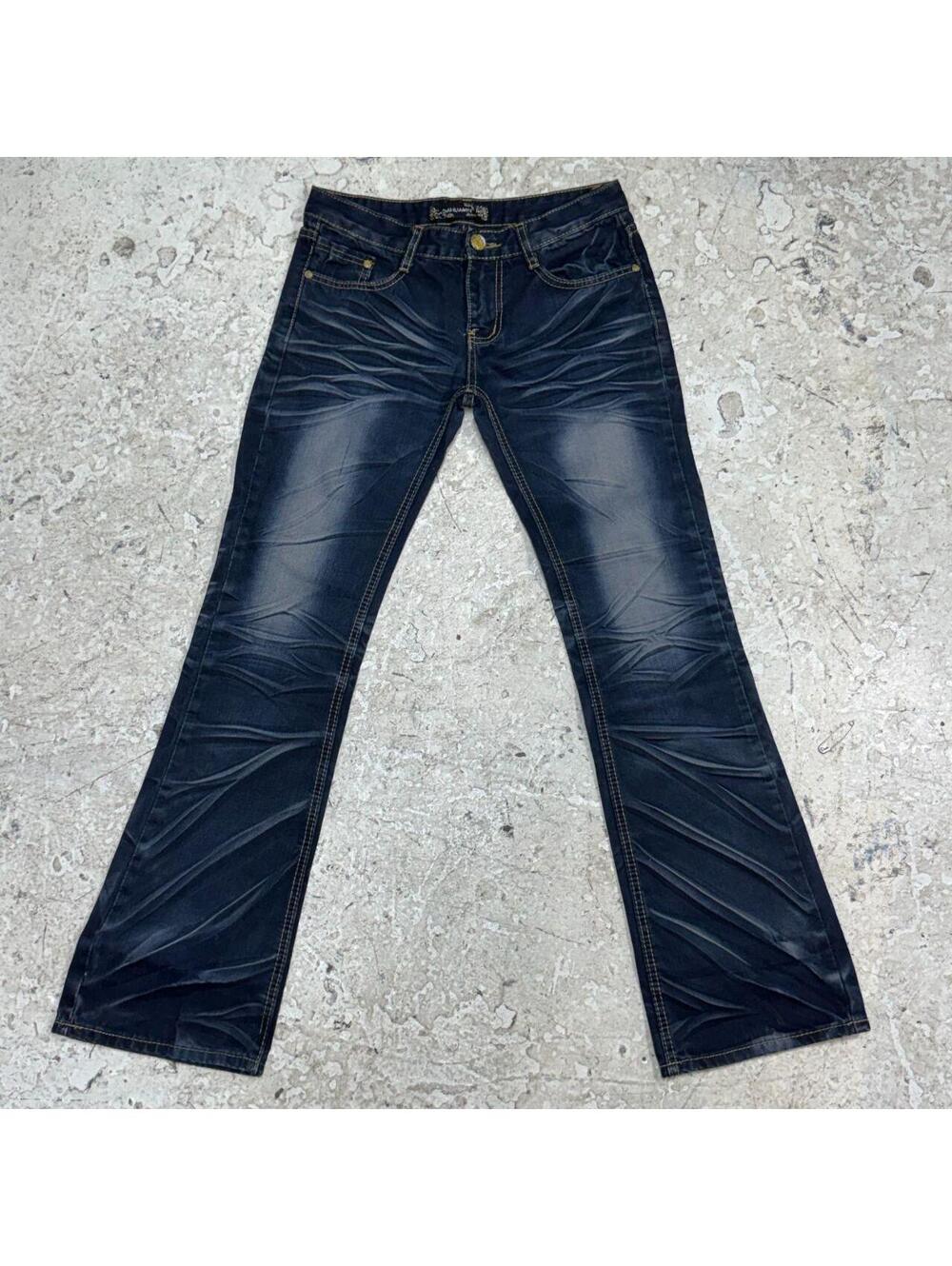 Vintage Y2K Ultra Low Rise Jeans Faded Sandblasted